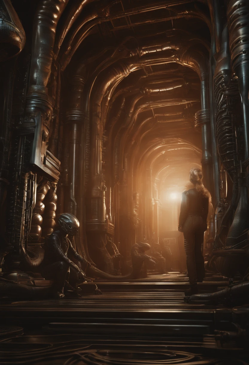 Realistic Perfect Human Style Alien Scene HR Giger Style Laboratory Research