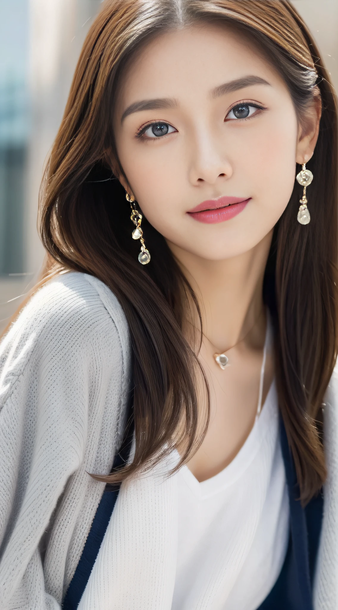 (((32K,very high res, high detailing, highly accurate,Masterpiece Girl 1))),Raw photo & realistic atmosphere,beautiful dark blue eyes,Detailed mouth,Glossy lips,Detailed eyebrows,Soft white skin that shines with every detail,,Eyes drawn in detail、Very beautiful eyes with azure eyes,Detailed lips、Very beautiful face,Very well-formed face、Lifelike face,shiny beautiful lips,Beautiful eyebrows,Infinite reality,Best design,(Insanely cute sober and modest Japan 18-year-old girl,,Toned body,Perfect Gal Leader Model,Beautifully shaped breasts,Very cute beautiful girl,Little Girl:1.5),Best Natural Makeup,Japanese ido,Korean Idols,Young sensual idol,Moist eyes,Dark beautiful eyes,Beautiful butt,beauty legs,,camel's foot,:1.3),超A high resolution、,Natural and realistic face,Back lighting,Pure eyes are too cute,(((photorealisim,Photograph the whole body))),,Reality Live Action,(simple earrings,Necklace Arm,Watches,Glossy nail art,Girlish clothes,Clothes with youth design image in bright colors of primary colors,Sweat hoodies,Chinos,Wide pants,Street fashion,espadrilles,Perm shorthair,独奏,Lori,Smile faintly,full body Esbian:1.7),(Show full-body fashion:1.8)