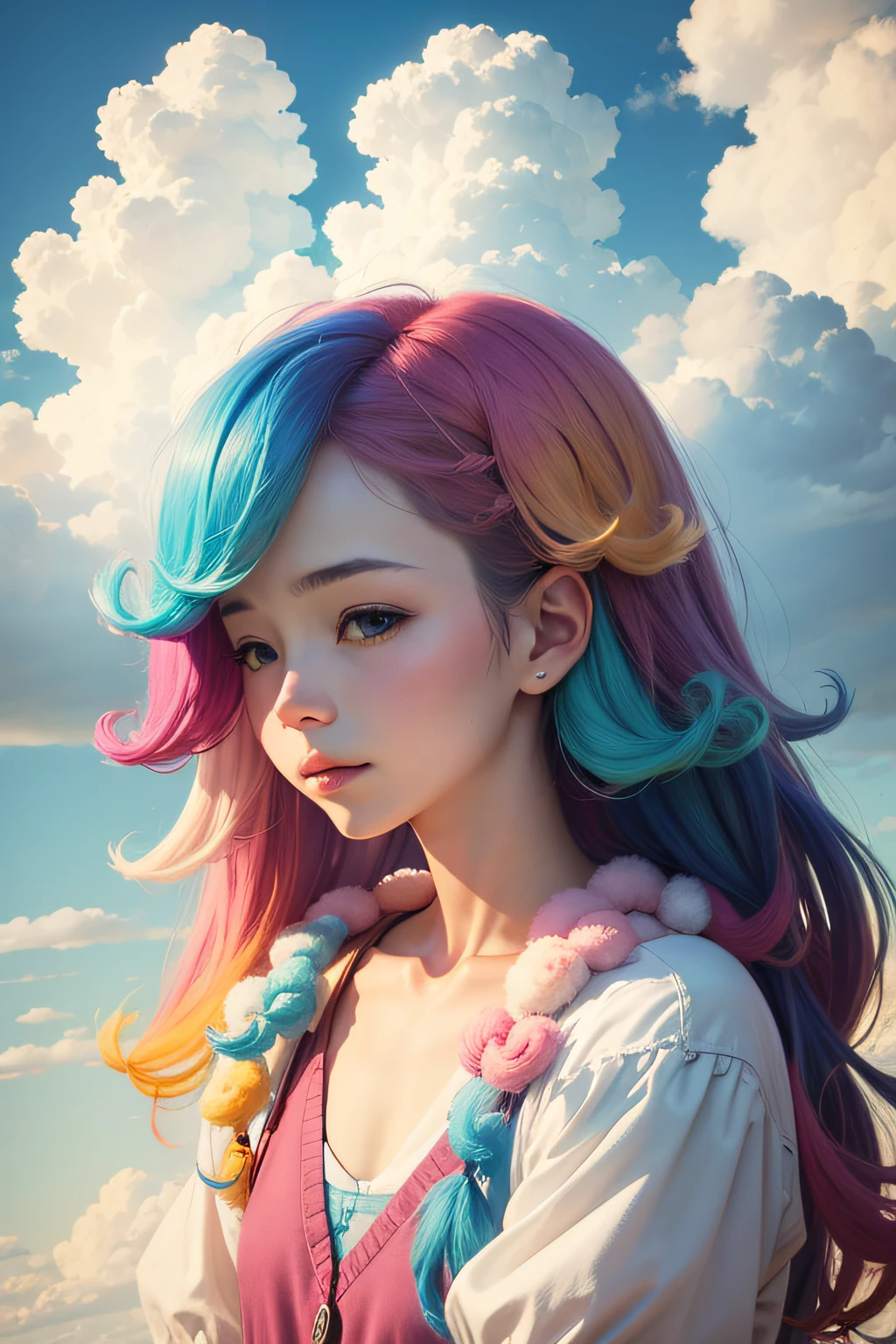 Gathered colored clouds