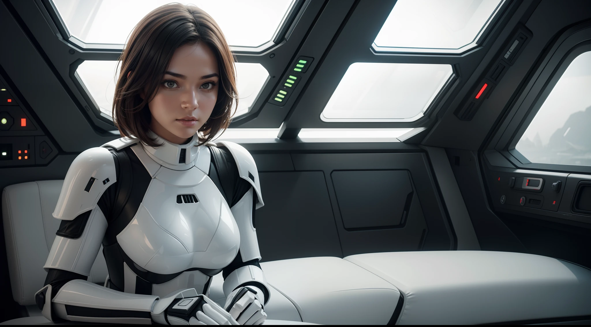 Sexy woman in Star Wars stormtrooper costume, CGI with clear focus, Photorealistic, high detail, Realistic, Masterpiece, absurdress, Best Quality, HDR, hiquality, hight resolution, Extremely detailed, 8k wallpaper, intricate details, 8K UHD, Full-HD, (foto realista:1.2), Contrast, sharp lighting, Cinematic lighting, natural lighting, hard light, Backlighting, Global Illumination, Environment Occlusion