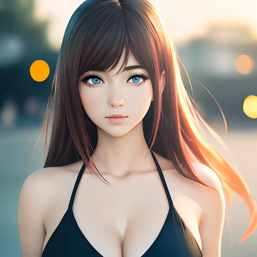 (Black bikini,Anime girl with blue eyes,Cute anime girl) (smooth,CG,Anime art),(Attractive,Alluring) Anime girl,(Ilya Kuvshinov:1.2), (4K:1.2),(anime big breast,Momoy) Art style, (Cute,Adorable) anime visuals,(Beautiful,Alluring) anime woman, (Beautiful,pretty) Anime girl, (Ilya Kuvshinov:1.2), (Kuvshinov,ilya), (Female,woman) anime figure, (A,One) Anime girl. (Best quality,4K,8K,A high resolution,Masterpiece:1.2),Ultra-detailed,(Realistic,Photorealistic,photo-realistic:1.37),hdr,hyper HD,Studio lighting,Ultra-fine painting,Sharp focus,Physic a  female lly-b a  female sed rendering,Extreme detail description,professional,Vivid colors,Bokeh, (sportrait,anime big breast,landscape),(Colorful,vibrant),(soft,Natural) lighting.