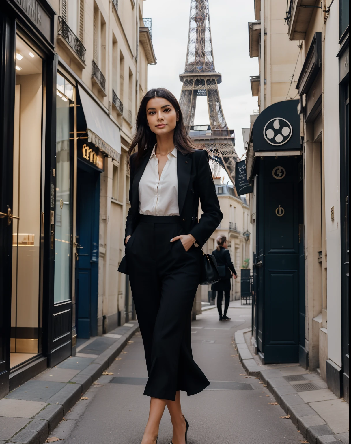 in paris, en France 🗼
Dans les rues parisiennes, She wanders elegantly, wearing an outfit that is both sophisticated and modern. Son appartement parisien est un havre de style et de raffinement. It exudes an aura of self-confidence, combined with a natural beauty that attracts the attention of everyone she meets.