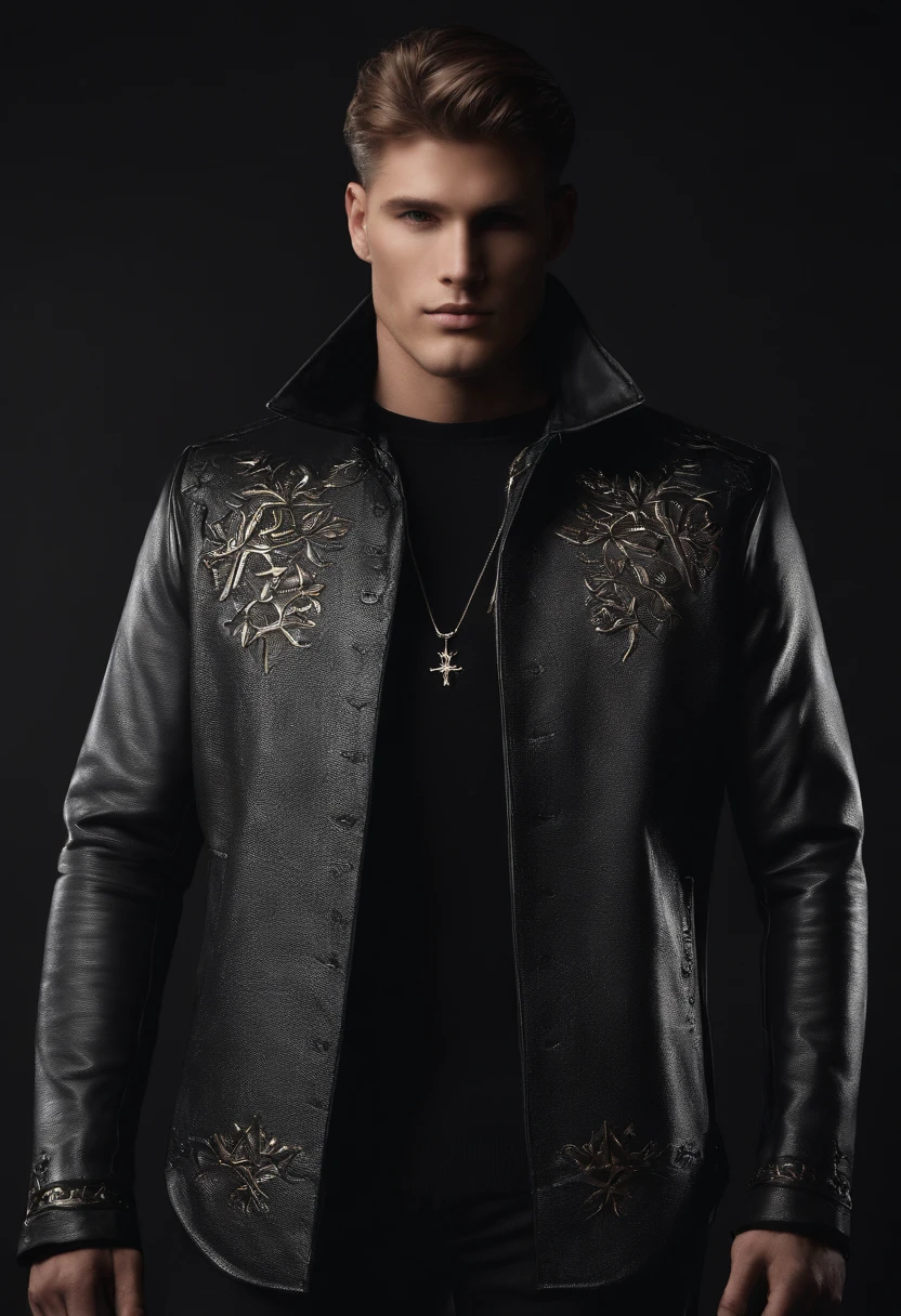 I have a men's clothing store called Nordic Store where I sell men's fashion clothes with minimalist and Nordic themes. Create examples of logos using the store name and Nordic runes with minimalist and premium themes, with black background color and the name of the store and the runes in metallic