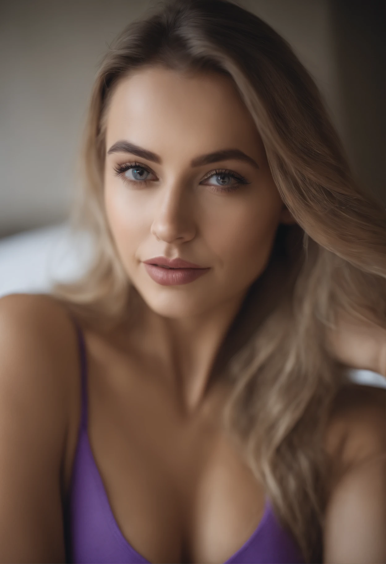 woman with matching tank top and panties, fille sexy aux yeux bleus, Portrait Sophie Mudd, Portrait de Corinna Kopf, cheveux blonds et grands yeux, selfie of a young woman, Les yeux dans la chambre, Violet Myers, ohne Maquillage, maquillage naturel, Look directly into the camera, Visage avec Artgram, dezentes Maquillage, Superbe photo du corps entier, dans la chambre, Fission