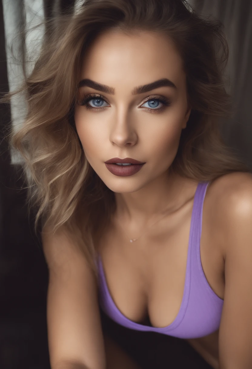 Woman with tank top and matching panties, Fille sexy aux yeux bleus, Portrait Sophie Mudd, Retrato de Corinna Kopf, cheveux blonds et grands yeux, selfie of a young woman, Eyes on the Violet Myers Club, ohne Maquillage, Maquillage naturel, looking straight at camera, Face avec ArtGram, Maquillage, Super photo du corps entier, dans la chambre, Fission