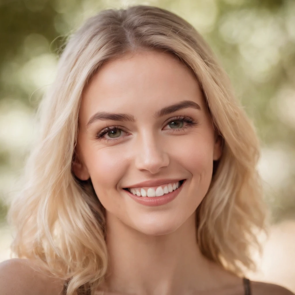femme blonde selfie sourire