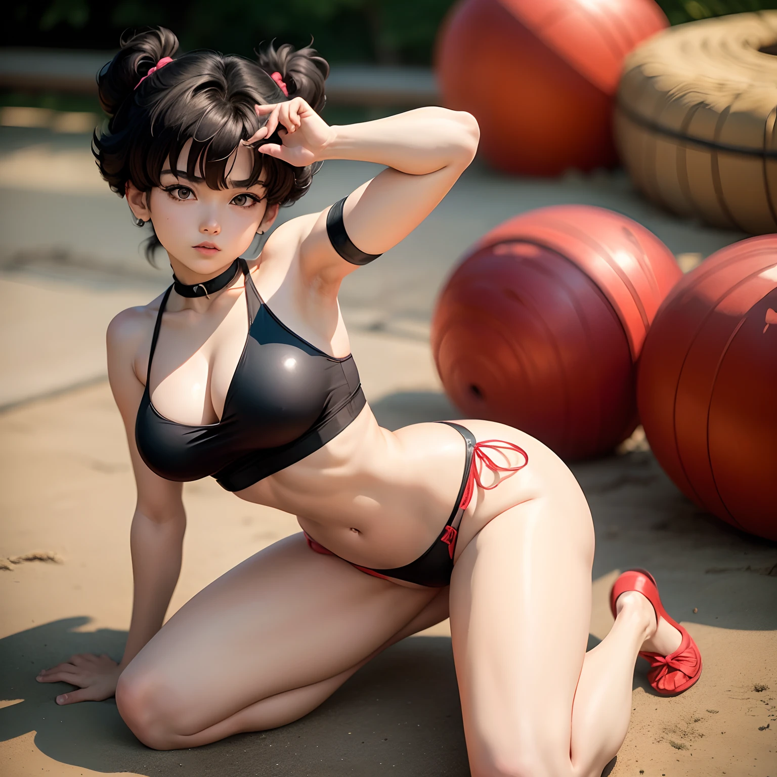 Ranma Saotome,Ranma 1/2,爆乳,Whip whip,all-fours,animesque,1990s anime