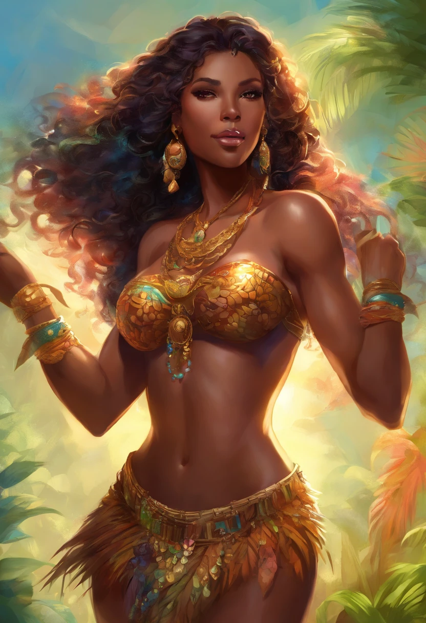 (high resolution, The pixels are perfect, luxurious illustration), (hyper qualit, Masterpiece, Ethereal: 1.4),(Solo:1.4),Let her,A woman,A dance with a strong sexual meaning,Realistis,((Twist your ass )), ((No bra)),(((nacked hip))),wetted skin, the wallpaper,full bodyesbian,Carmelto,spilled milk,(((There was only a nearly naked grass skirt around the waist))),Carmelto,a mature female,Black areola,female public hair,Armpit hairy,(((A MILF: 1.4))), (Curvy:1.35),((((Dark skin)))),long whitr hair,Curvy physique, Fitness model, Thick body,((Sexual suggestiveness)),from back