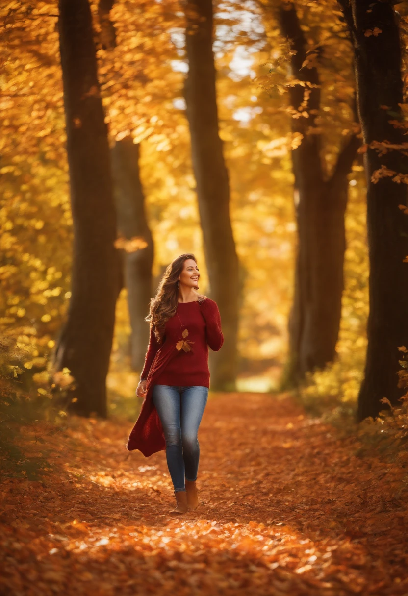(best quality,4k,8k,highres,masterpiece:1.2),ultra-detailed,(realistic,photorealistic,photo-realistic:1.37),autumn leaves,girl,picking leaves,dancing in the wind,brown hair,flying leaves,playful smile,nature lover,crimson sweater,fall scene,rustling sound,whispering trees,golden sunlight,crunchy footsteps,playful gaze,enjoying the breeze,colorful foliage,autumn vibes,serene atmosphere,natural beauty,leaves swirling around,joyful atmosphere,rustic charm,sunlit pathway,fallen leaves carpet,carefree expression,leaves cascading down,youthful energy,playful dance moves,immersed in nature,colorful mosaic,whispering secrets,crackling leaves underfoot,warm and cozy,peaceful retreat,blissful moment,falling in love with autumn,tranquil escape,leaves floating in the air,whimsical aura,rustic beauty,harmony with nature,flickering autumn light,serenity in motion,dancing with nature,leaves as a canvas.