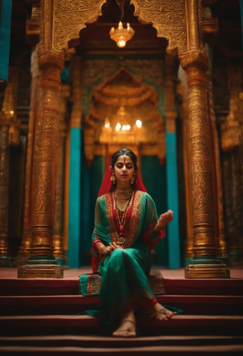 beautiful age girl,Chanting in the temple