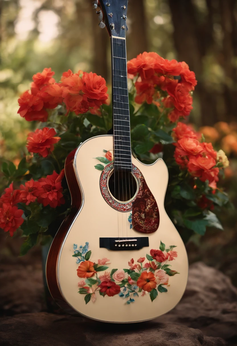Guitarra com flores