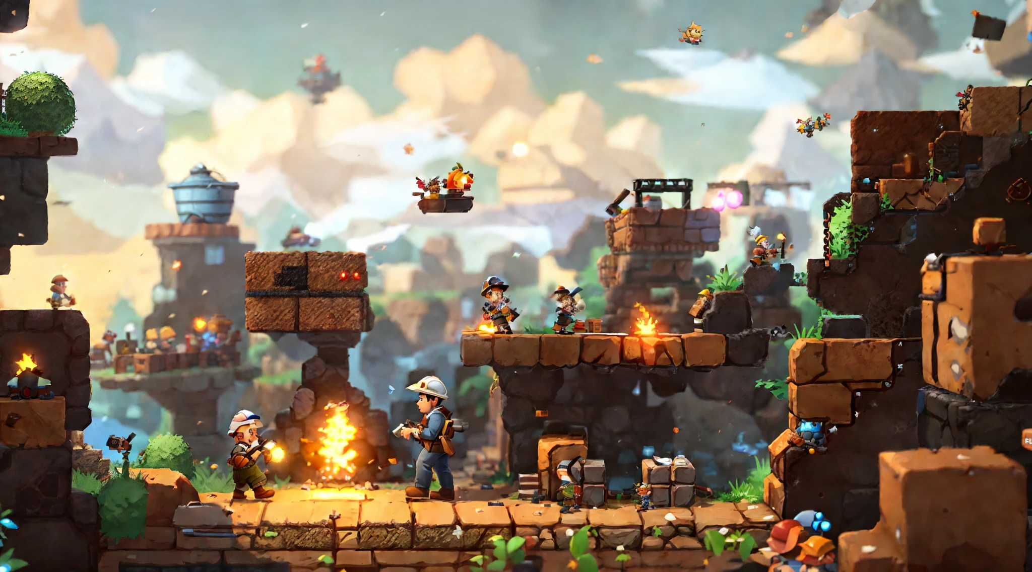 Small Miner 2 - Screenshot Screenshot, pepe the miner, miners, Mining, loadscreen”, loading screen, Mina, 2d side scrolling game, loading screen, Splash screen, side scroller game, plataform 2 d game, mine cart, 2 d game, miniaturecore, TF2, TF 2, 2d game asset