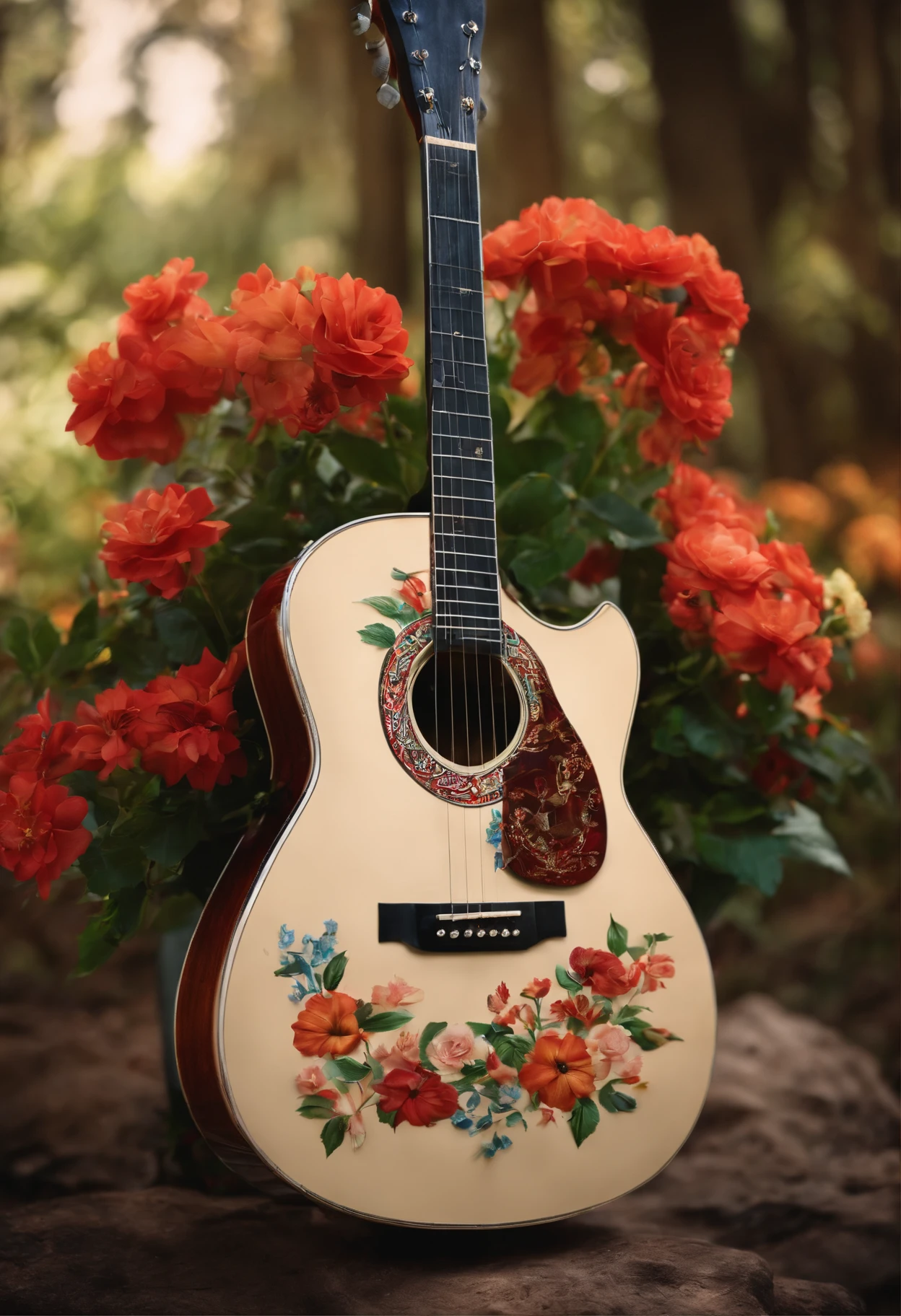Guitarra com flores