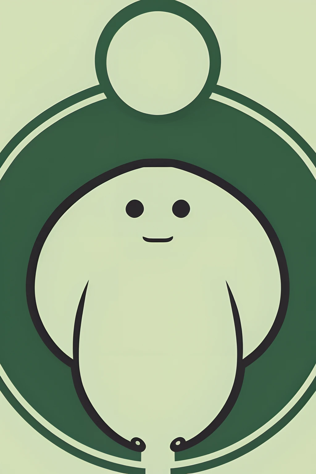 baymax, big hero, color green, minimalist, background white