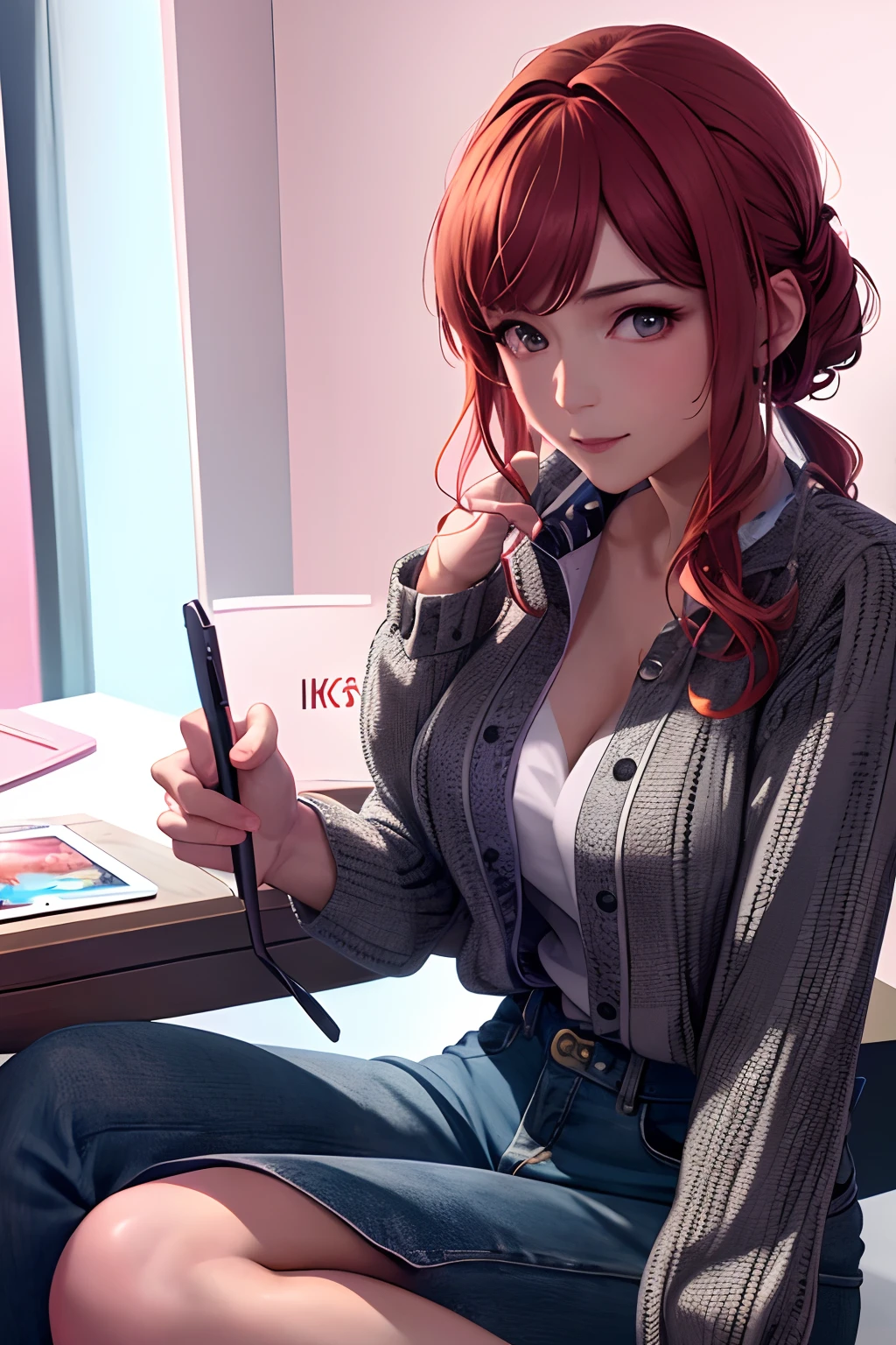 (​masterpiece、top-quality、top-quality、Official art、Beautifully Aesthetic:1.2)、((8K:1.4)), (1girl in)、ighly detailed、Best Quality, 3D, (Photorealsitic:1.4), (Bedrooms:1.3)、realisticlying, top-quality, colourfull、highestdetailed, ultra-detailliert, face perfect, (Beautiful hairstyle:1.4), (cleavage of the breast:1.2), striking visuals, vivd colour