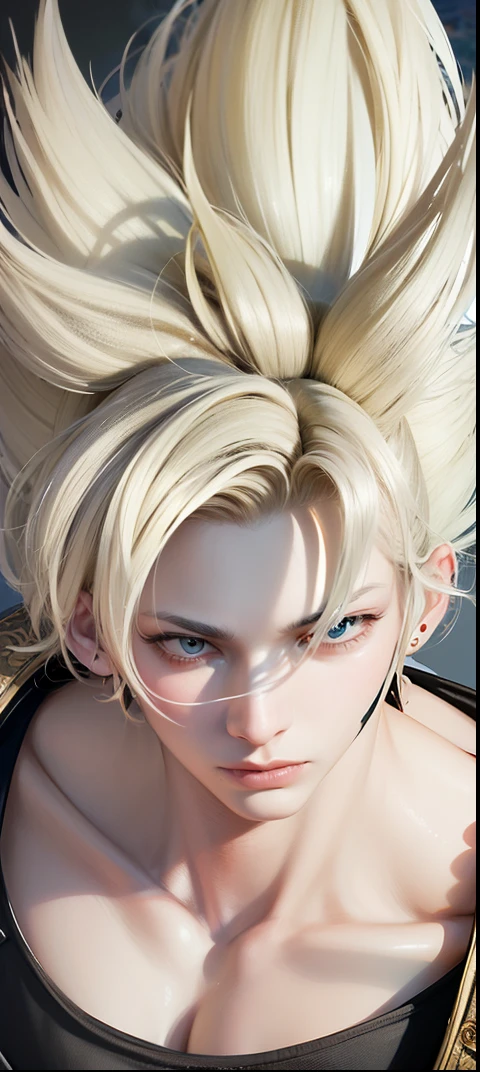 masculine male, masterpiece, ((perfect eyes)) best quality, (semirealism:1.9), beautiful lighting, (extremely detailed CG unity 4k fhd wallpaper), High Detail, Sharp focus, dramatic outdoors, 1 boy ,19 years old, white hair, light purpel eyes, smile.