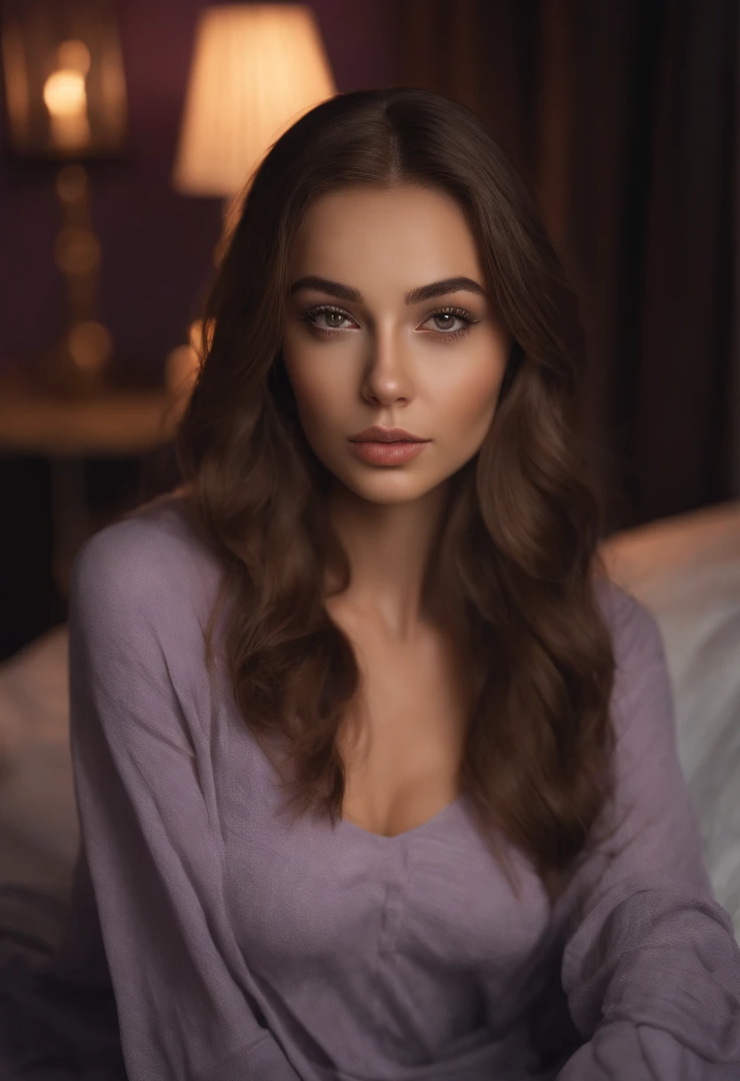 arafed woman fully , sexy girl with brown eyes, ultra realistic, meticulously detailed, portrait sophie mudd, brown hair and large eyes, selfie of a young woman, bedroom eyes, violet myers, without makeup, natural makeup, looking directly at the camera, face with artgram, subtle makeup, stunning full body posing in the night club, medium to large size bust