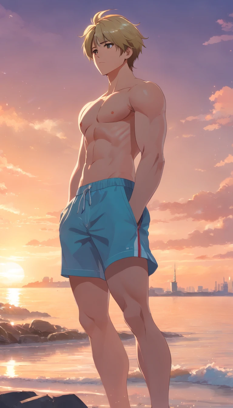 ((Masterpiece, Highest quality)), Detailed face, character design sheet, full body esbian, full body, Full of details, frontal body view, back body view, Highly detailed, Depth, Muscle boy with blonde hair,handsome man,commander, man tall