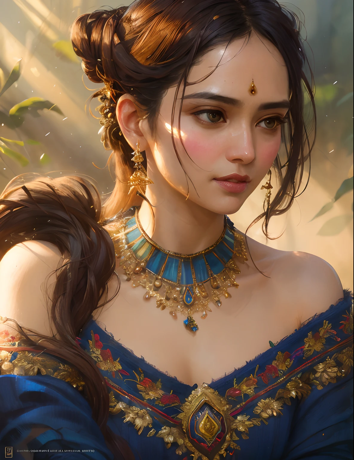 Masterpiece, highest image quality, crazy details, exquisite facial depiction, ((solid off-the-shoulder sweater)), delicate face, lovely peerless srilankan beauty, messy hair, luxurious background depiction, stunning, dynamic details, motion blur, (gorgeous light and shadow), (dynamic light), soft focus, true shadows, upper body close-up, Depth of field, Miki Asai Macro photography, close-up, hyper detailed, trending on artstation, sharp focus, studio photo, intricate details, highly detailed, by greg rutkowski