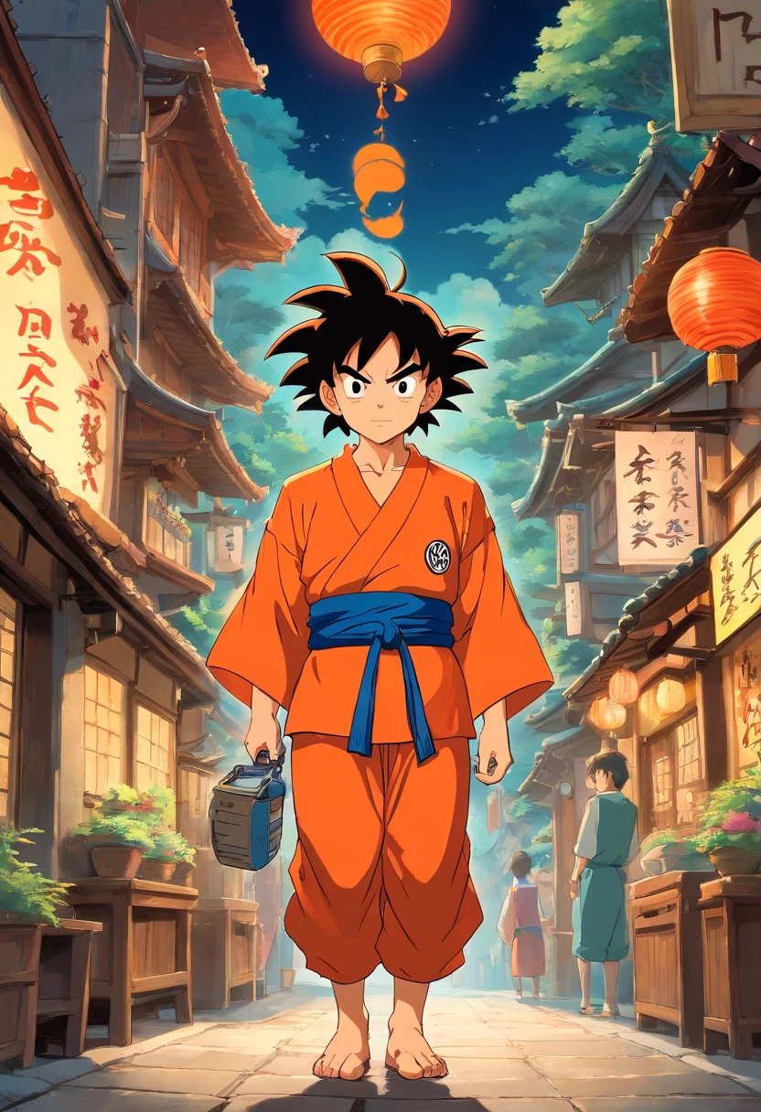 Sangoku dans le style studio ghibli, Sangoku anime , goku anime ghibli , grosse ressemblance ghibli