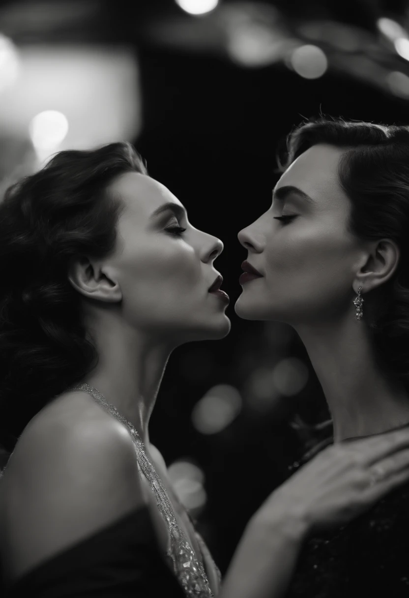 Scarlett Johansson and Gal Gadot kissing
