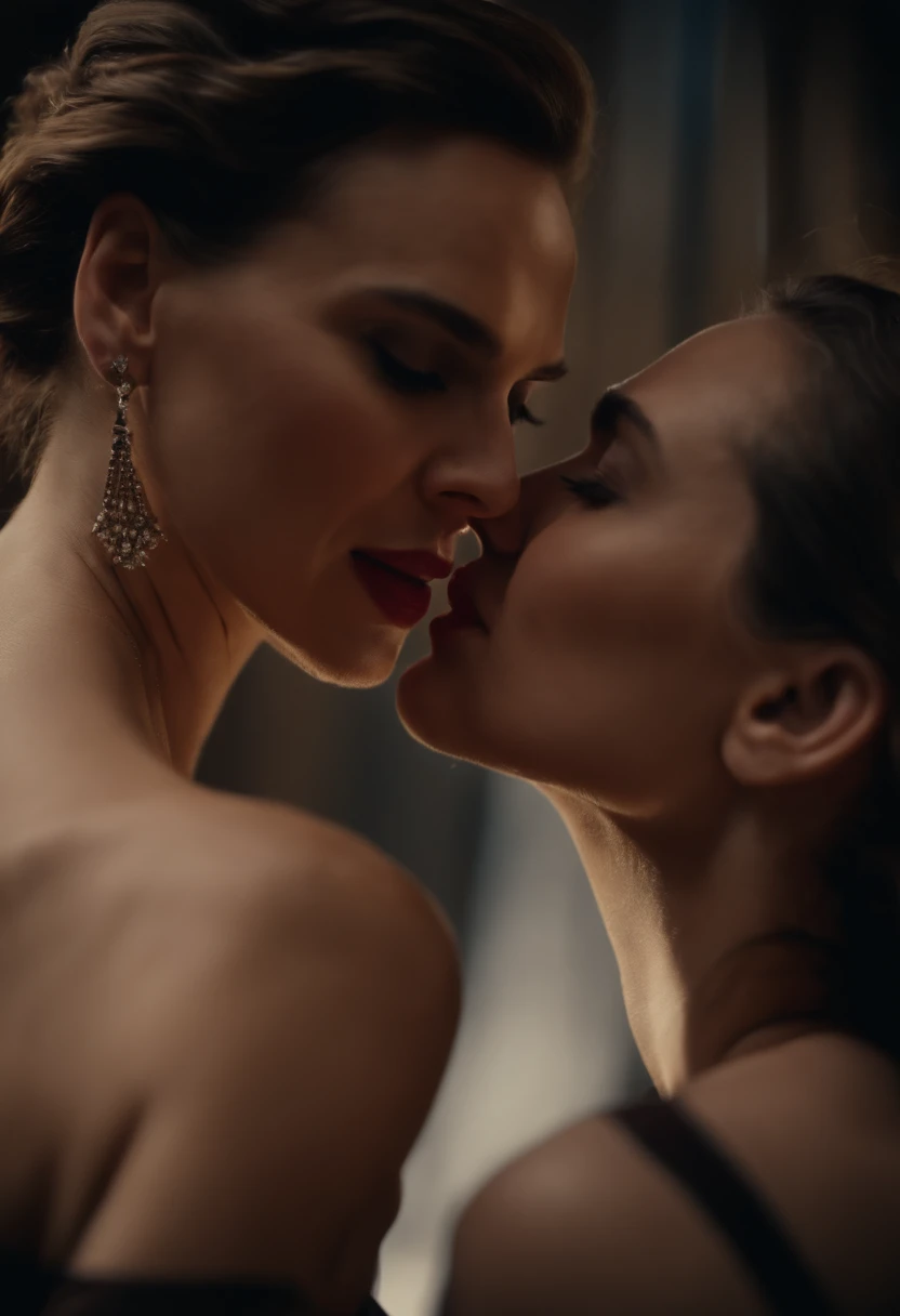 Scarlett Johansson and Gal Gadot kissing