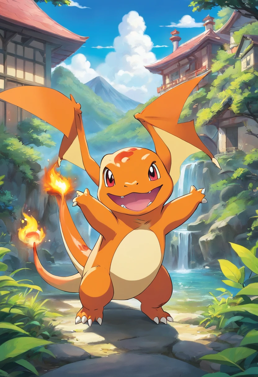 Charmander Pokémon , Ghibli style Pokémon , Pokémon , Charmander ghibli , Hayao Miyazaki , Mononoke style