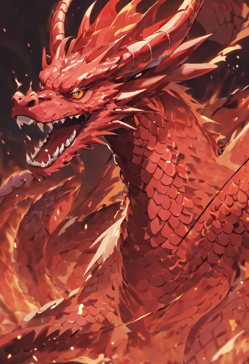 Close-up of a red dragon with a white background, red dragon, red dragon, European Dragon, a dragon,drogon,the devil in hell as a dragon
