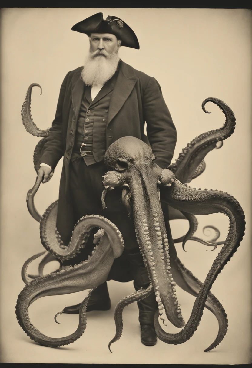 The appearance of Davy Jones was developed by the filmmakers from a mixture of various marine fauna and a certain stereotype in the image of a pirate captain, In particular, Bartholomew Roberts and Blackbeard. The most interesting feature of Jones is his head, And above all, a beard, consisting of tentacles. Under the hat is a face in the form of the body of a giant octopus. Nose in care, Apparently, no man, But there is one hole on the left cheekbone, through which he breathes. Instead of his left hand, he has a lobster claw, Instead of the index finger on the right hand, there is a long tentacle, And the right leg is crab. Jones speaks with a distinct Scottish accent. Also, his appearance is very close to the appearance of Cthulhu from the works of Howard Phillips Lovecraft. When talking to Calypso, Jones took on his "human form.": middle-aged men with gray beards.