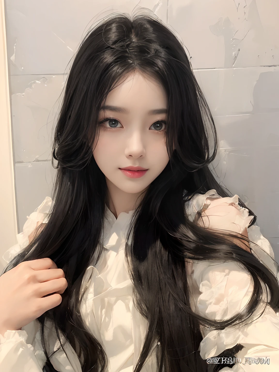 solo, 1girl, looking at viewer, black hair, long hair, beautiful detailed face,
