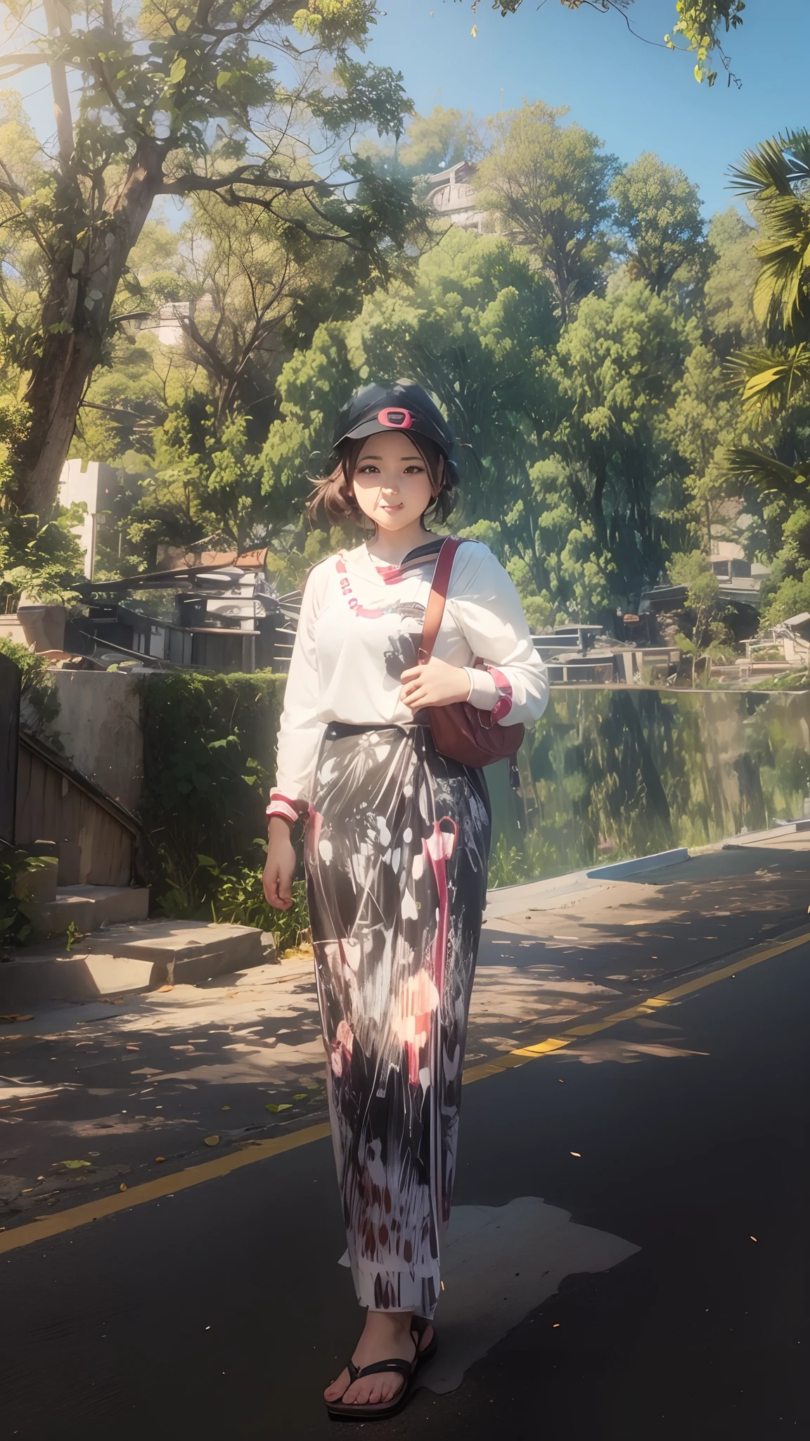 Change anime background, cute girl