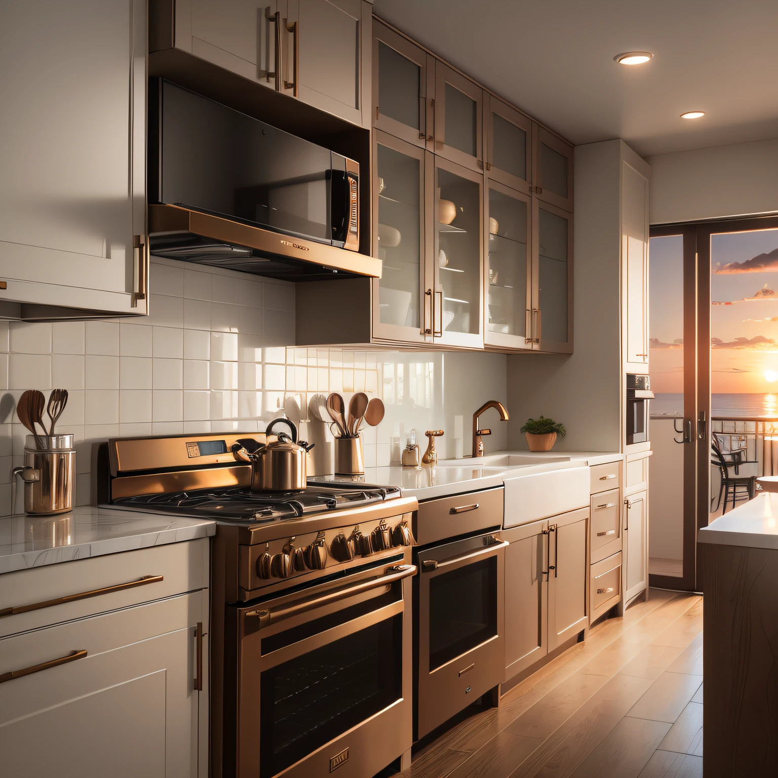 Sunset bronze appliances with Cooking Space Enhancement