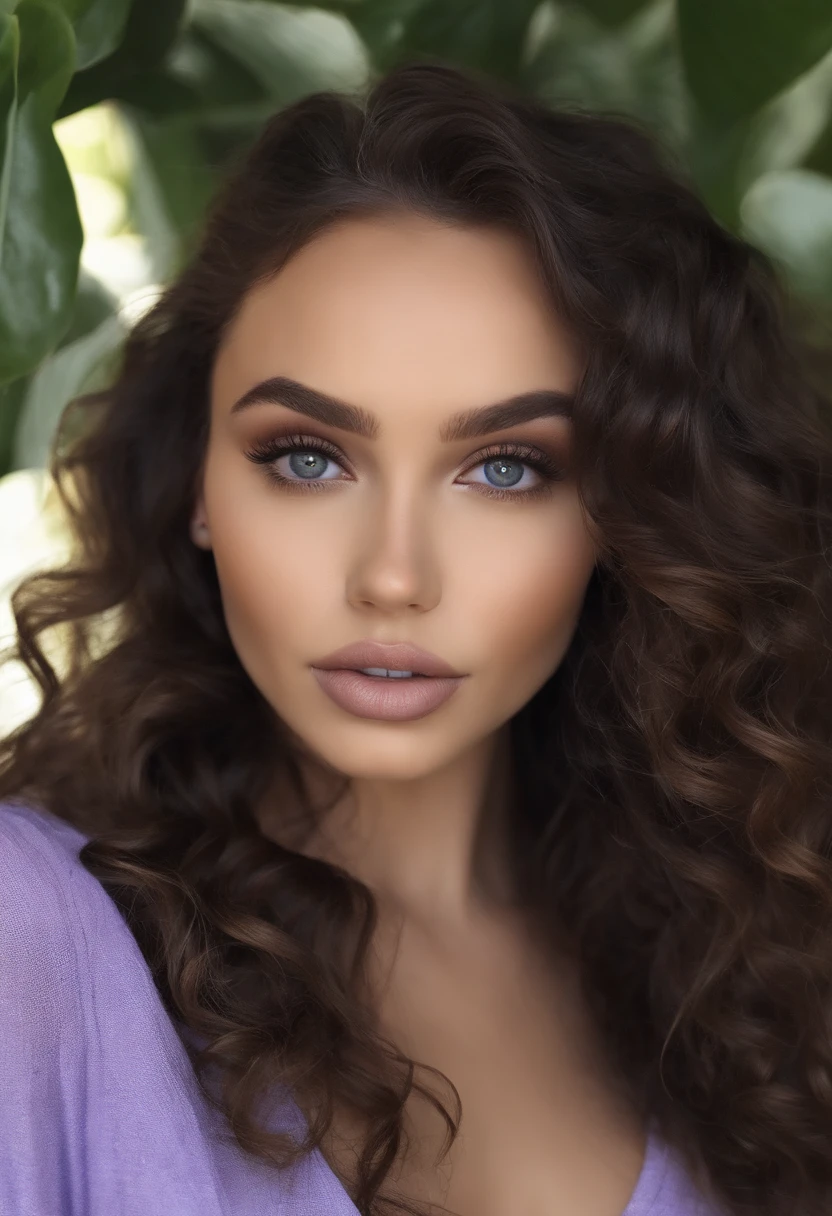 Femme arafed sans haut ni culotte, ebony, peau noir fille sexy aux yeux bleus, Portrait Sophie Mudd, wavy brown hair and large eyes, tresse africaine, selfie of a young woman, Yeux de chambre, Violet Myers, sans maquillage, maquillage naturel violet, looking straight at camera, Visage avec Artgram, Maquillage subtil, Superbe photo du corps entier, clivage, au centre commercial
