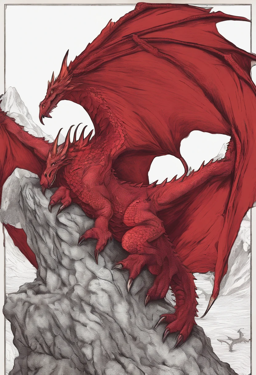 red dragon, red dragon, European Dragon, a dragon,drogon,the devil in hell as a dragon,Moster,no people