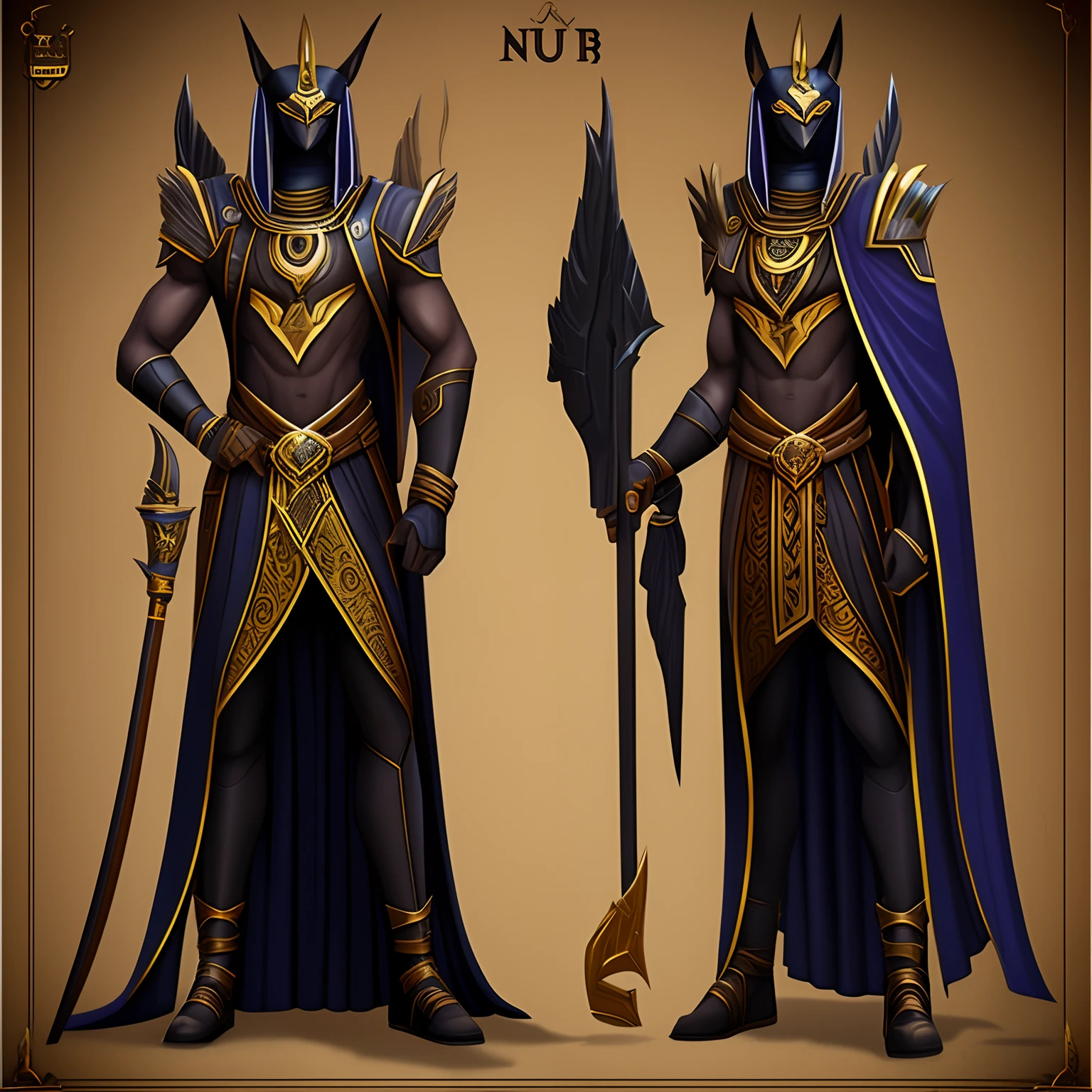 Men Anubis Luxury Young Man Character Design