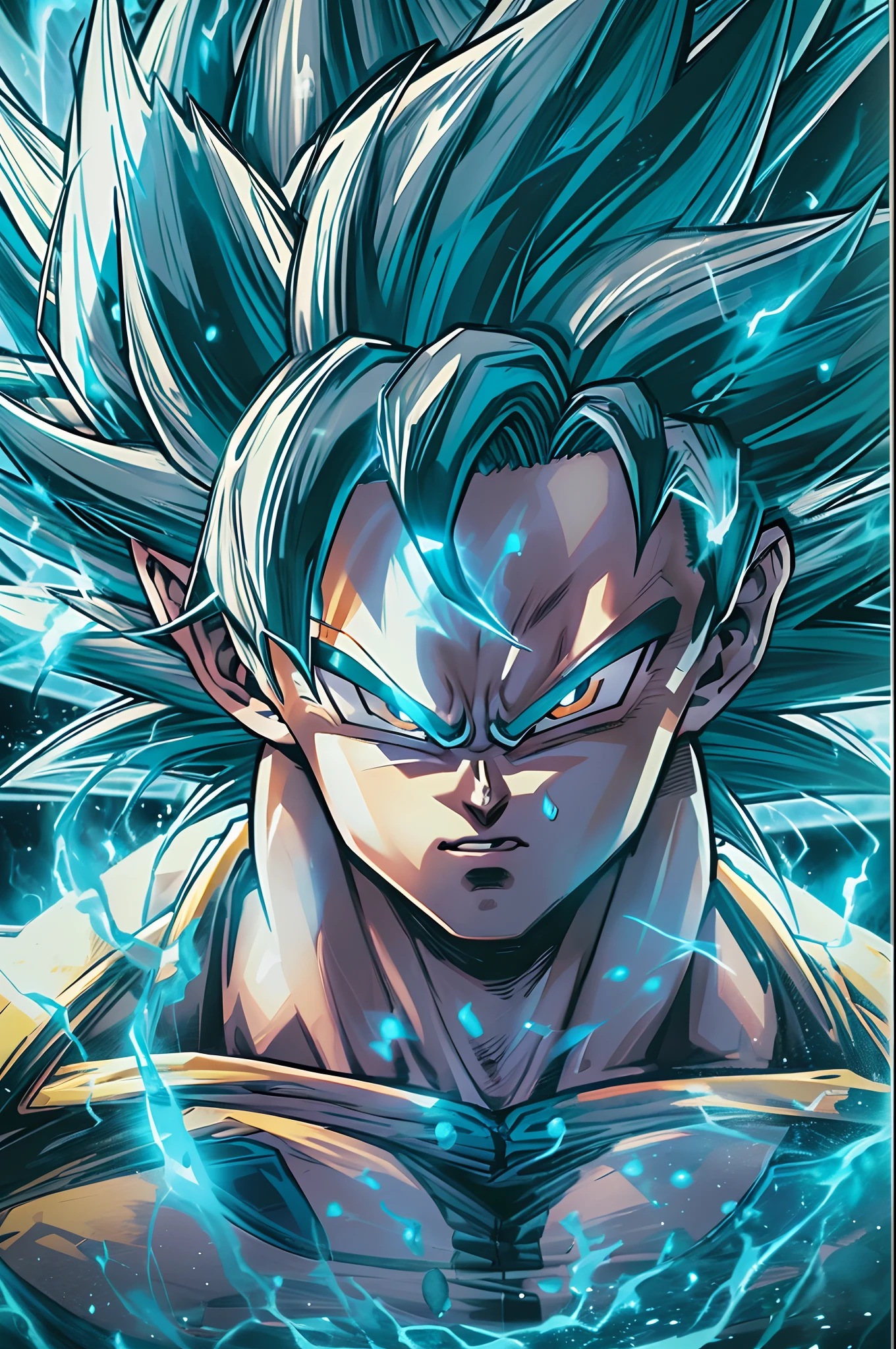 a close up of a person with a very large body and a very big body, ultra instinct, an epic anime of a energy man, 4 k manga wallpaper, super saiyan blue, anime wallaper, 4k anime wallpaper, anime wallpaper 4k, anime wallpaper 4 k, character dragonball, highly detailed portrait of goku, human goku, super saiyan goku