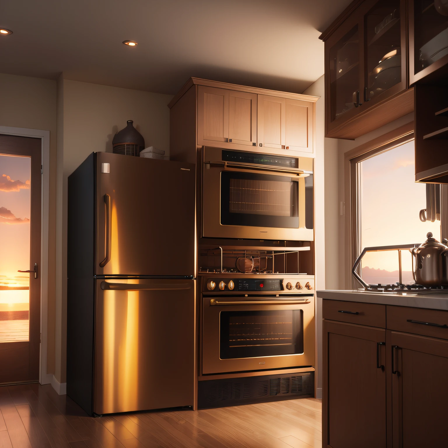 Sunset bronze appliances with Final Touches