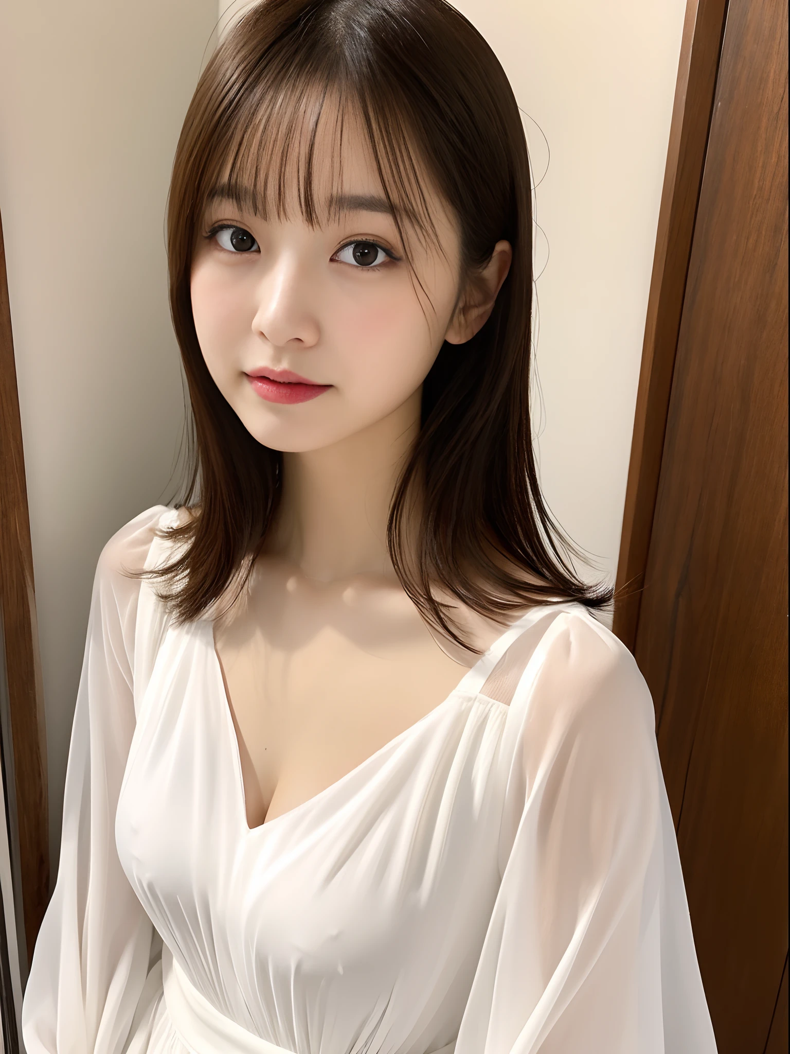 japanes、modeled、Beautie、Colossal tits、White blouse on bare skin(see -through)