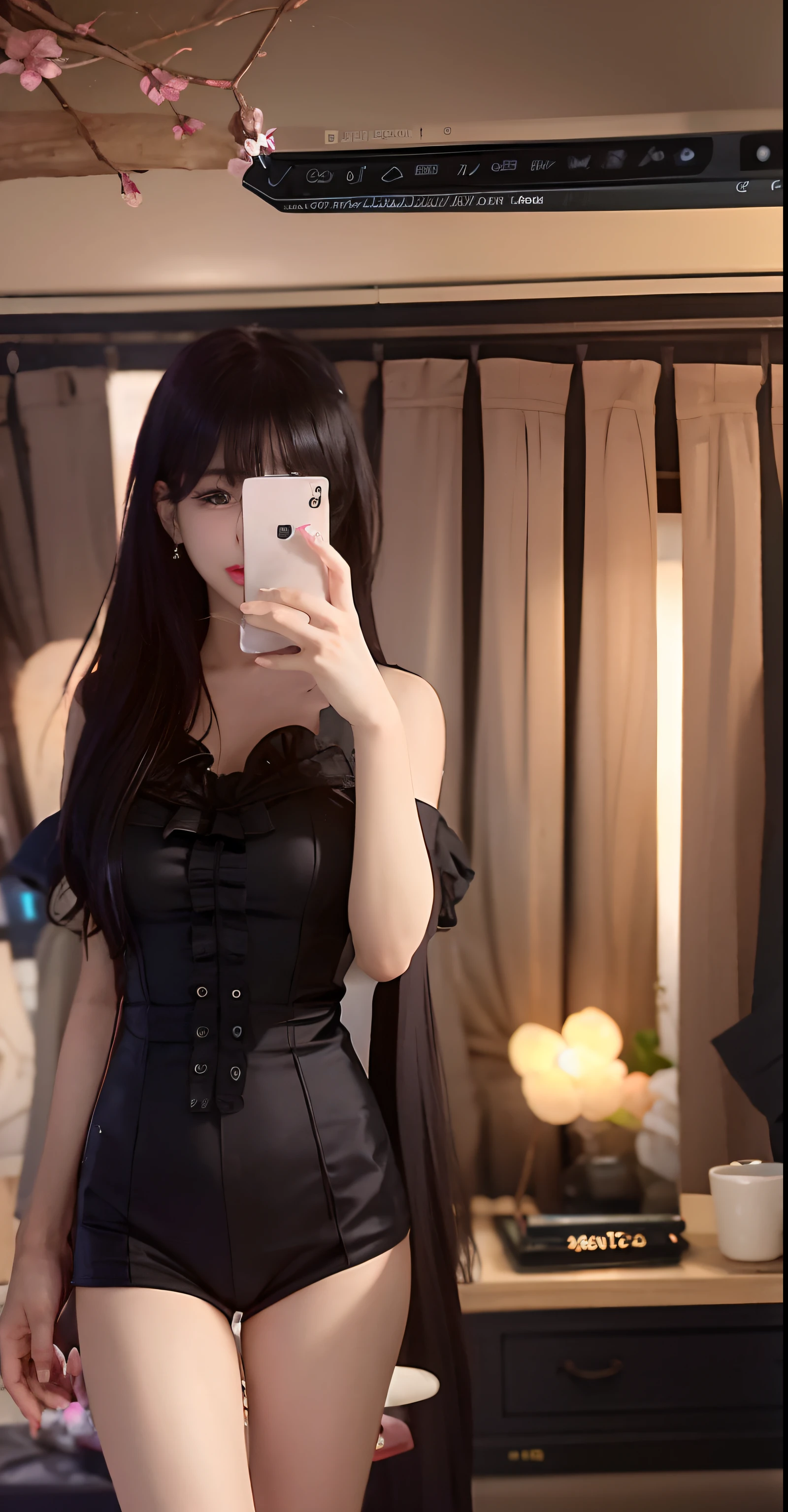 woman in black dress sitting in pink chair taking a selfie, corset, wearing corset, very tight corset, amouranth, cruel korean goth girl, sakimichan, full body xianxia, in a leather corset, elegant corset, better known as amouranth, instagram model, sexy look, belle delphine, sexy look at the camera