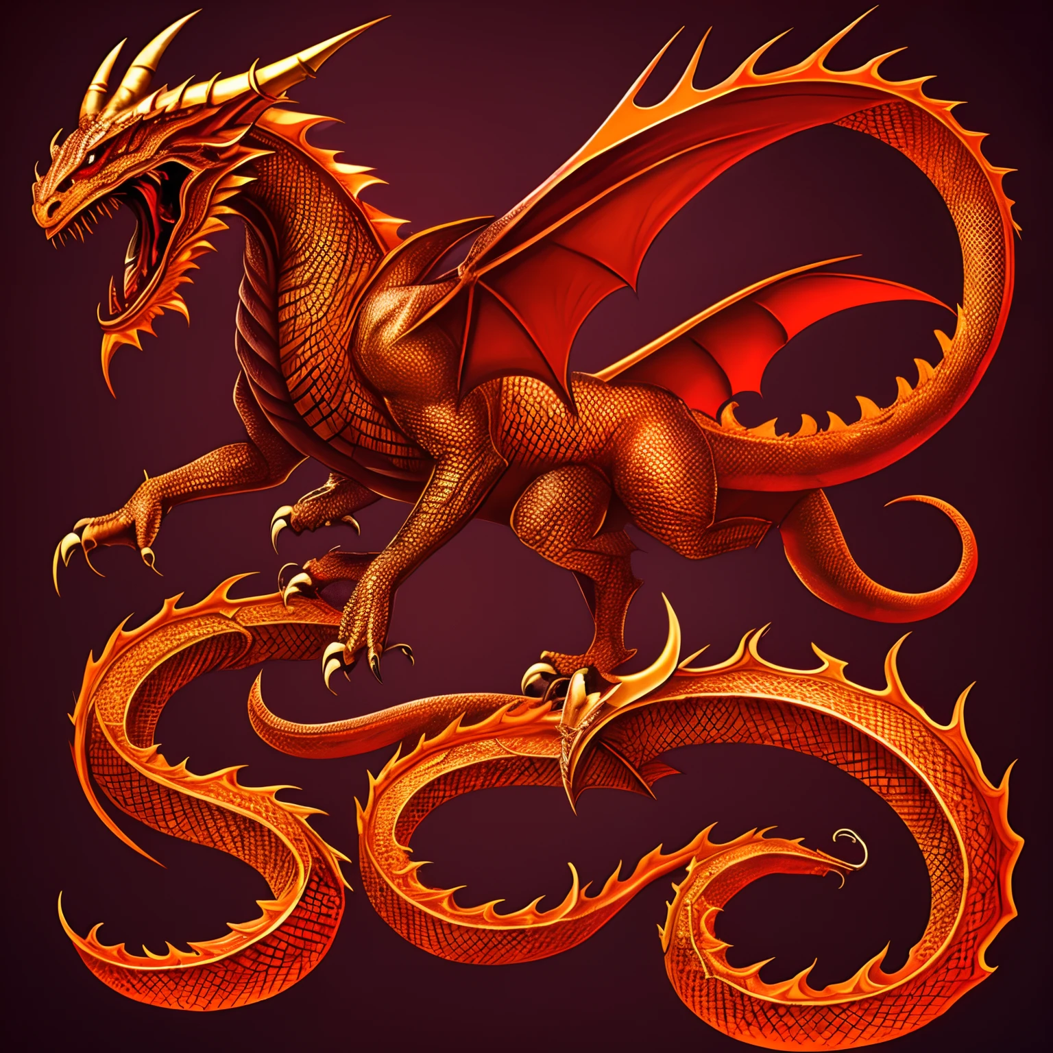 red dragon, red dragon, European Dragon, a dragon,drogon,the devil in hell as a dragon,Moster,Cartoon Image Character Design