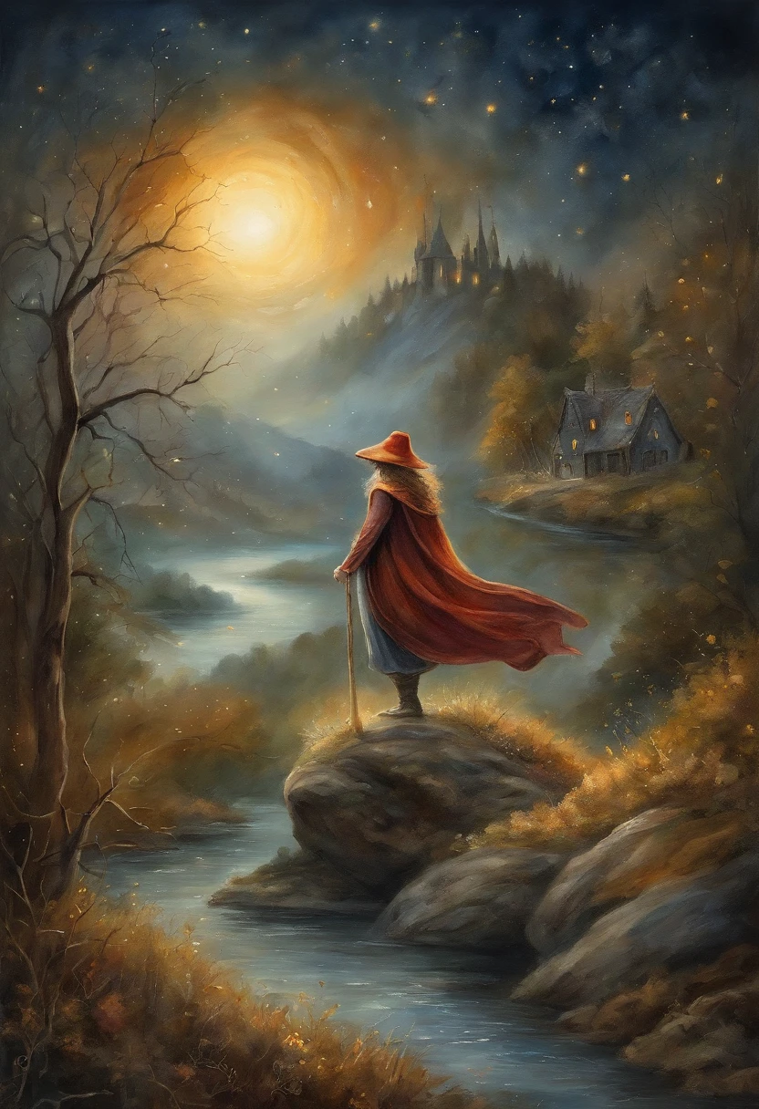masterpiece, best quality, ultra-detailed, illustration, 1girl, solo, fantasy, flying, broom, night sky, outdoors, magic, spells, moon, stars, clouds, wind, hair, cape, hat, boots, broomstick, glowing, mysterious, enchanting, whimsical, playful, adventurous, freedom, wonder, imagination, determination, skill, speed, movement, energy, realism, naturalistic, figurative, representational, beauty, fantasy culture, mythology, fairy tales, folklore, legends, witches, wizards, magical creatures, fantasy worlds, composition, scale, foreground, middle ground, background, perspective, light, color, texture, detail, beauty, wonder.