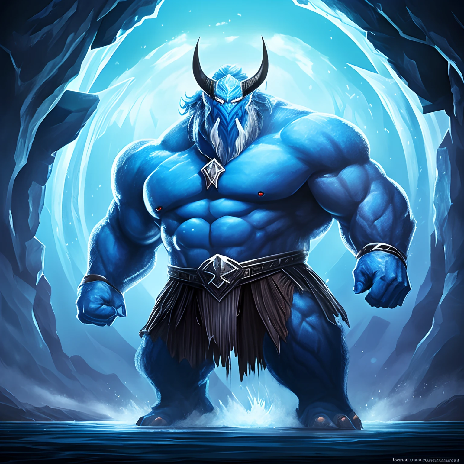Ice giant, blue, big one. Monster Character Design