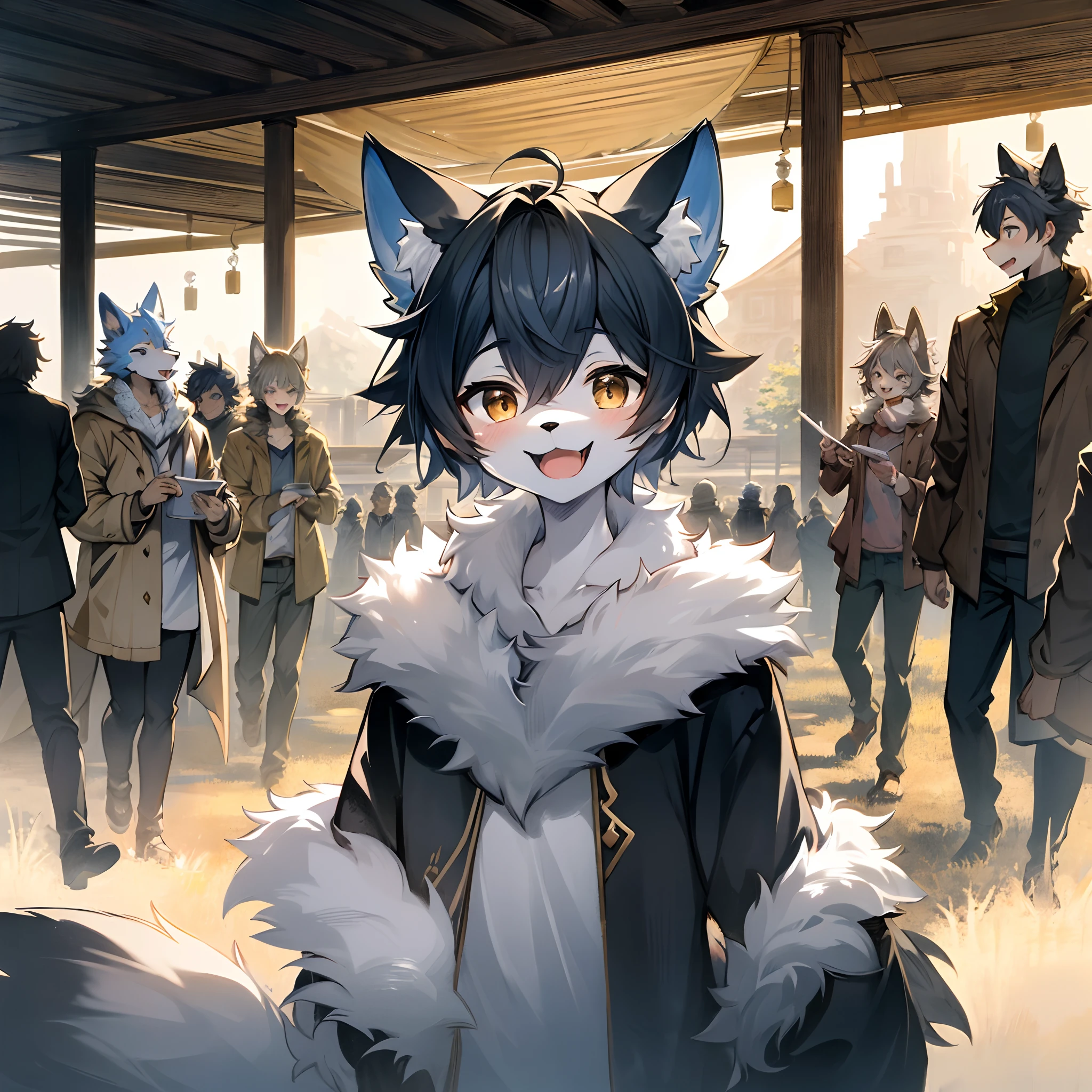 super high resolution, detailed background, World Heritage Site, 6+boys, 6+girls, Happy, joyful, absurdres(Photos of solo travelers)(kemono, furry anthro)ambient light, ultra detailed fur, volumetric light,