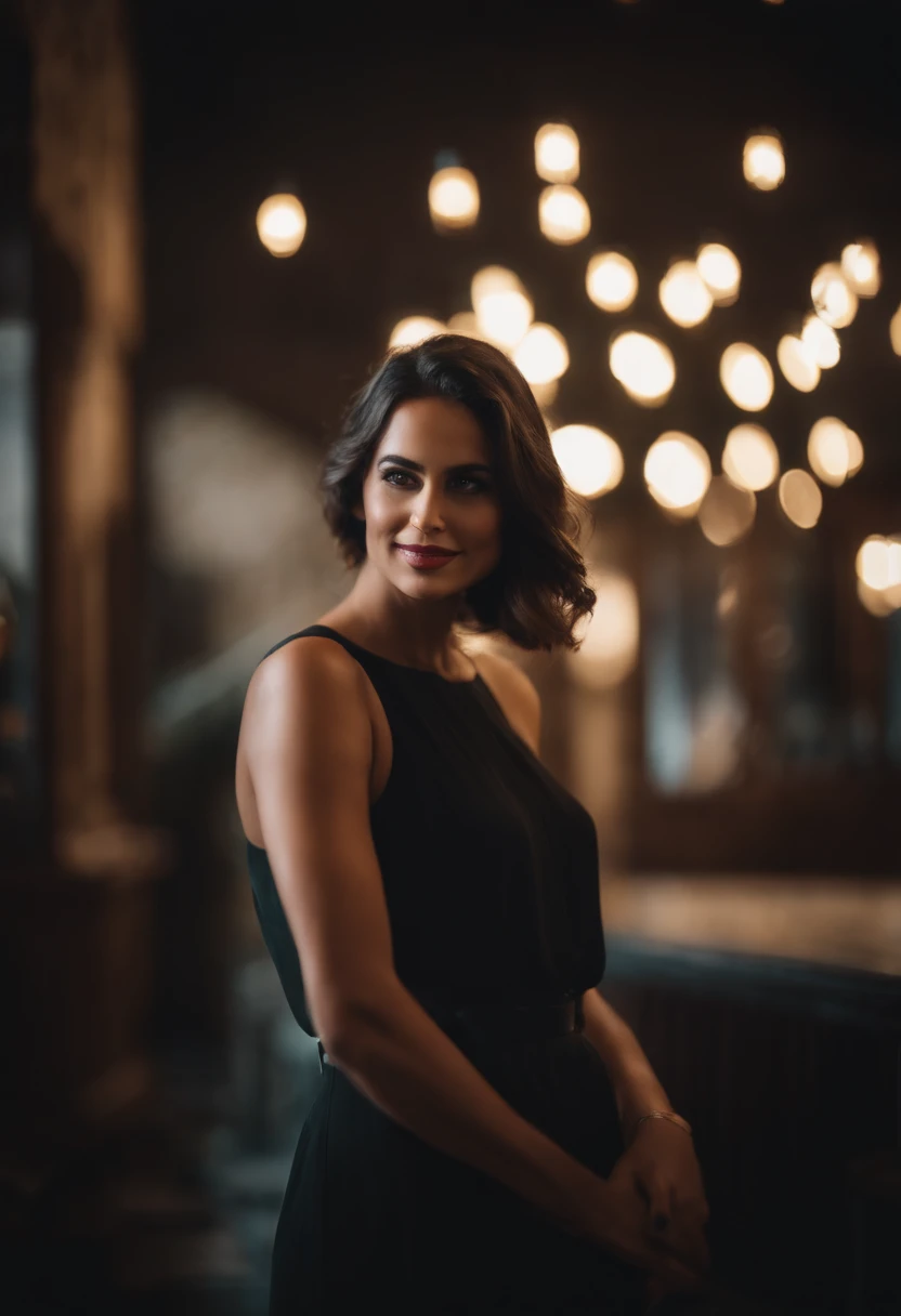 foto de uma garota morena sorrindo -upscale