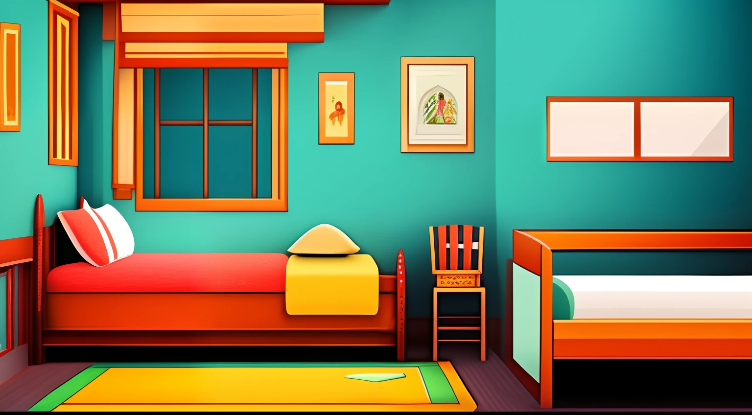 cartoon house room interior, poor house room interior, room , bad condition room interior, a Indian room a small room, Indian room interior