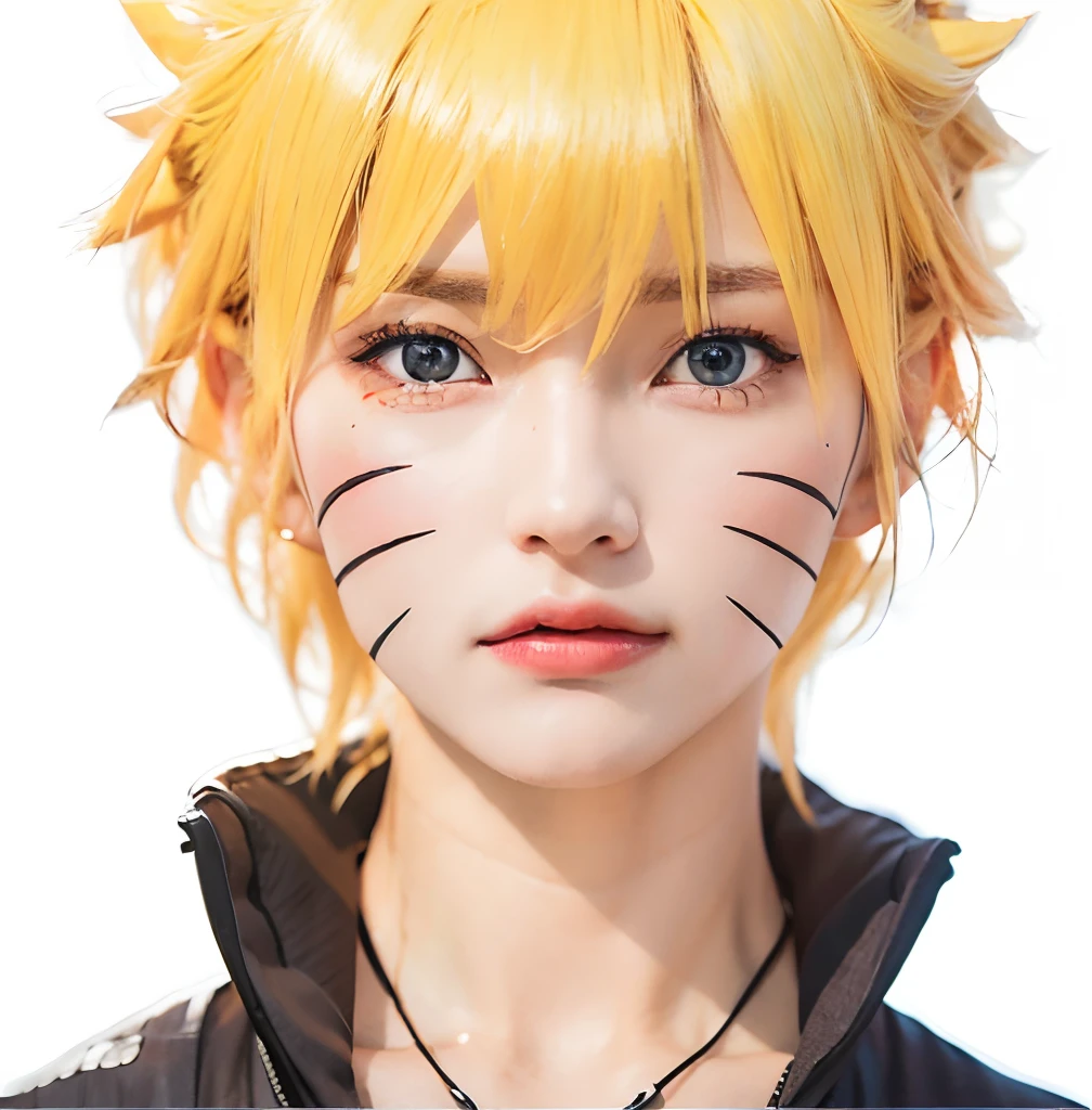 Naruto Uchiha vortex is super real，Plenty of detail，super short blonde hair，（Naruto Uzumaki's clothes：1.3），Orange clothes，Forehead，one girls，Large breasts，cleavage，Be red in the face，best qualtiy，tmasterpiece, Johnny Depp walks across the beach among fireflies at night，foco nítido, Contrast lighting, Delicate skin, High resolution 8K, insanely detaileda, realisticlying, professional photoshoot, 8K UHD, SLR camera, softlighting, hightquality, film grains, FujifilmXT3，Keep one's mouth shut，Particle FX