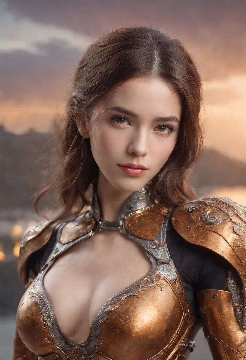 obra-prima, melhor qualidade, ultra-detalhado, very detailed illustrations, extremamente detalhado, detalhes intrincados, highres, detalhes super complexos, extremamente detalhado 8k cg wallpaper, cowboy tiro, caustic, reflection, ray tracing, demontheme, nebulosa, aura escura, cybernetic effect, (1girl: 1.4), solo, sozinho, mecha musume, mechanicalparts, robot joints, single mechanical arm, chapelaria, mechanical halo, halo estrela, Intricate mechanical bodysuit, espartilho mecha, armadura completa, cabelo muito longo, cabelo branco, cabelo entre os olhos, cabelo multicolorido, cabelo interno colorido, olhos vermelhos, olho brilhante, trilha do olho, random expressions, random action, arquitetura japonesa antiga, lagoa, starly sky, skyline,