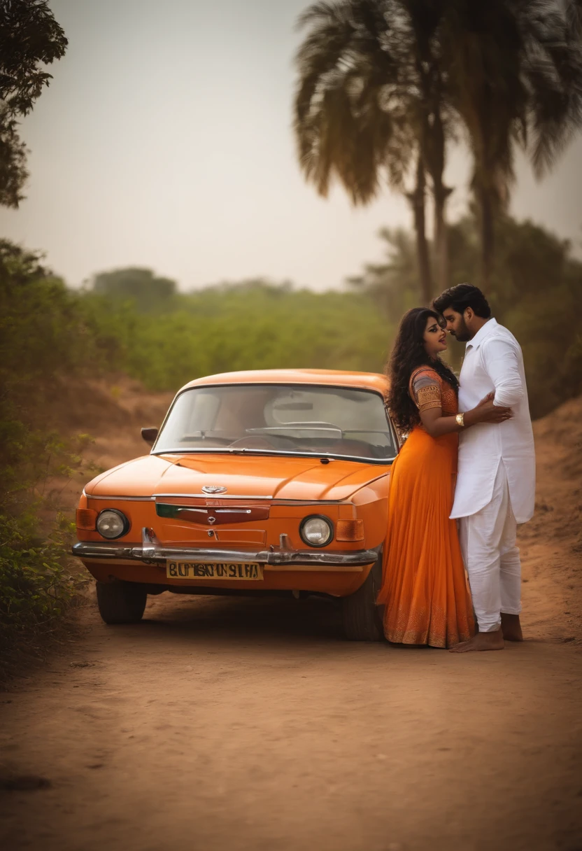 indian hot nude couple curvy, ?????, vulupturous thick girl, women (sex with indian teen man)in traditional indian dress orange suit salwar and, big clevage visible, , in the style of photorealistic rural india scenes, and a man fucking her, grunge beautiful women, ???? by a indian man