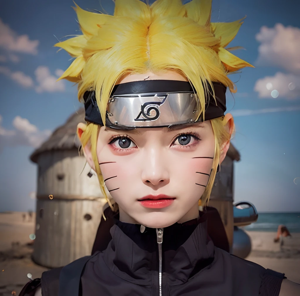 Naruto Uchiha vortex is super real,Plenty of detail,super short blonde hair,(Naruto Uzumaki's clothes:1.3),Orange clothes,Forehead,one girls,Large breasts,cleavage,Be red in the face,best qualtiy,tmasterpiece, Johnny Depp walks across the beach among fireflies at night,foco nítido, Contrast lighting, Delicate skin, High resolution 8K, insanely detaileda, realisticlying, professional photoshoot, 8K UHD, SLR camera, softlighting, hightquality, film grains, FujifilmXT3,Keep one's mouth shut,Particle FX