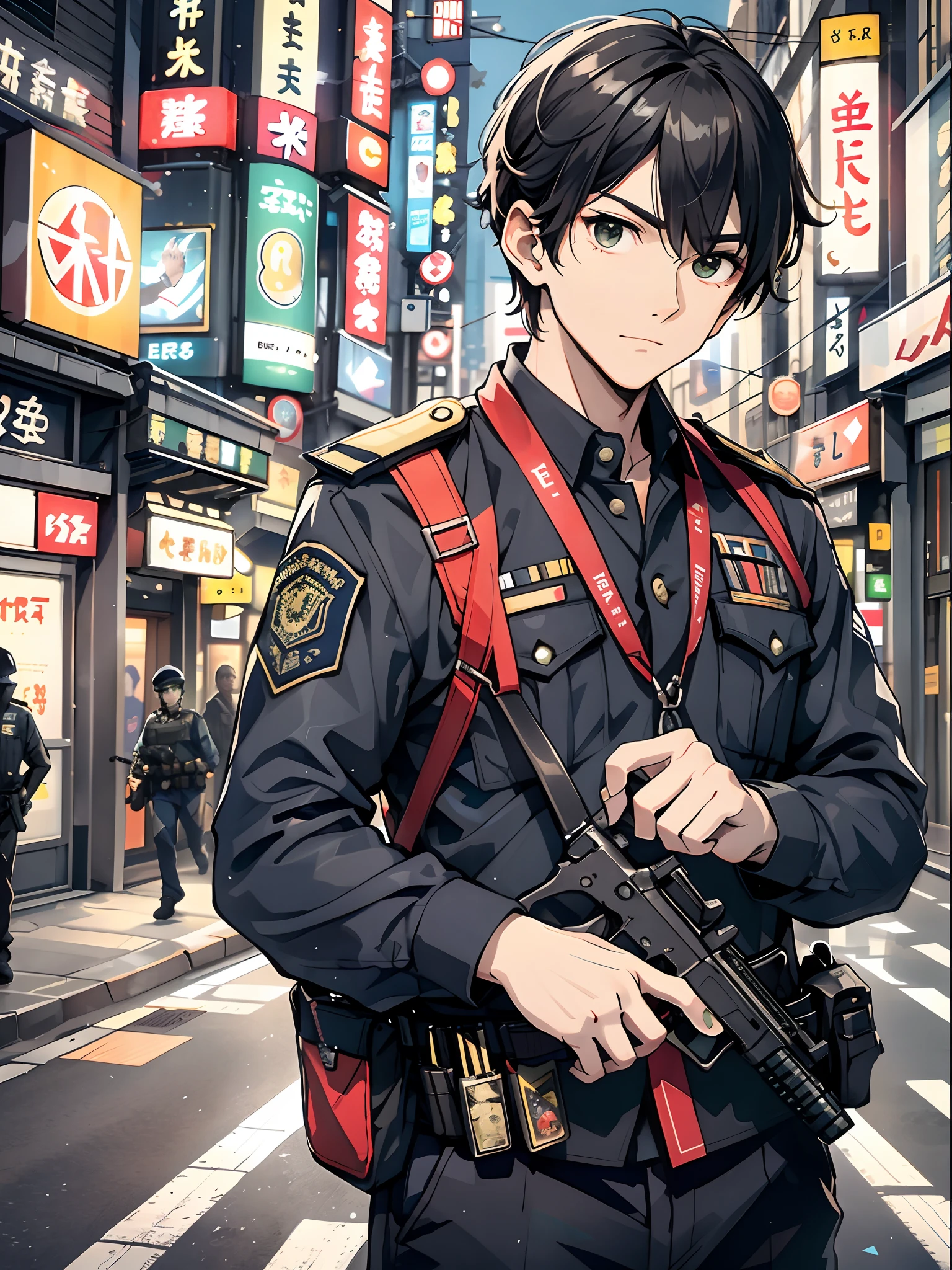 (green eyes, serious)